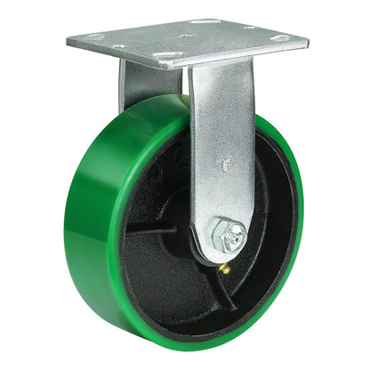 Polyurethane Wheel Swivel Casters,Rigid, Break, Industrial Load Capacity 4800lbs(Green)