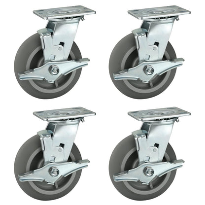 Thermoplastic Rubber Wheels(Crown Tread) -Heavy Duty Caster Wheels for Furniture Platform Trucks Workbench Total 2000 LB Capacity