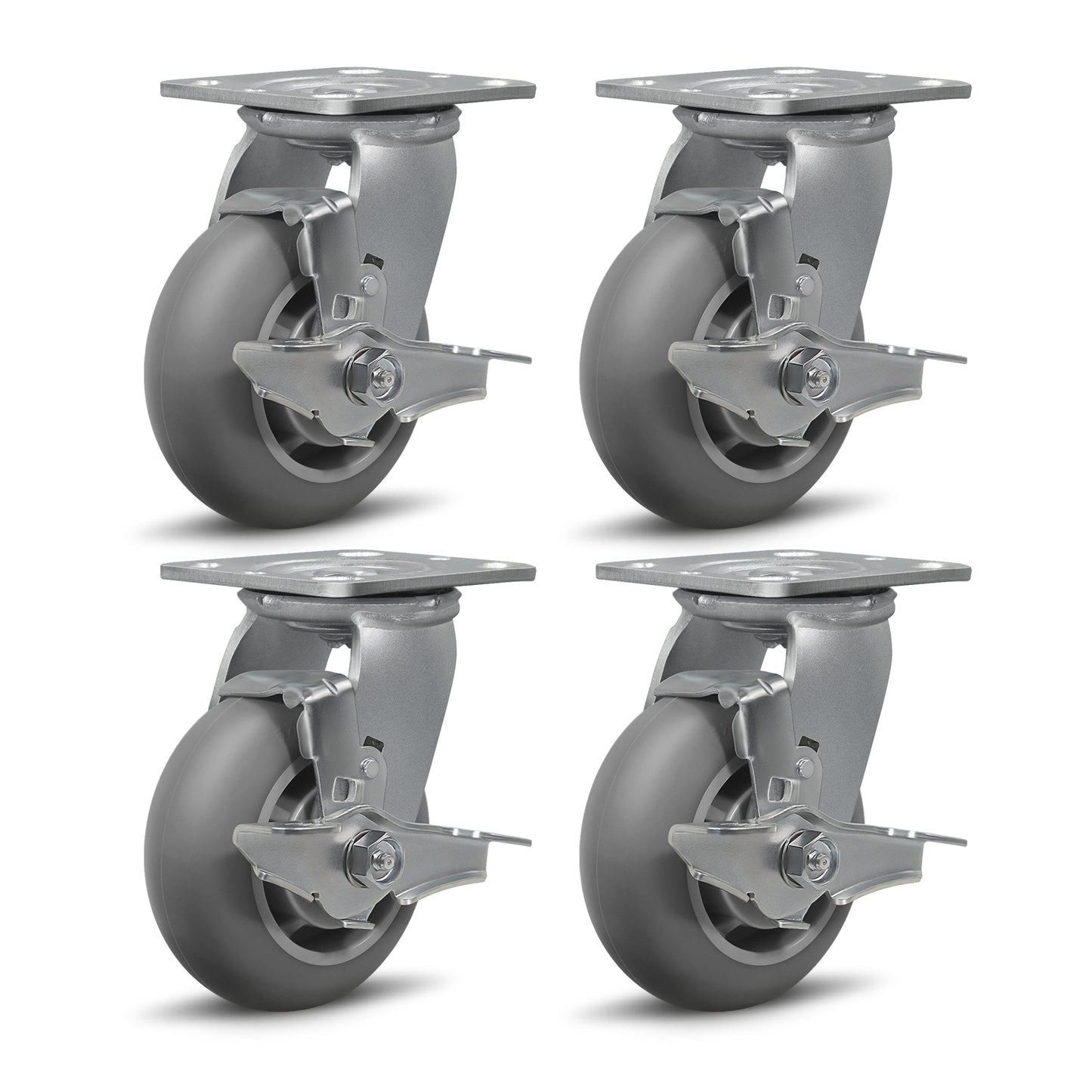 Thermoplastic Rubber Wheels(Crown Tread) -Heavy Duty Caster Wheels for Furniture Platform Trucks Workbench