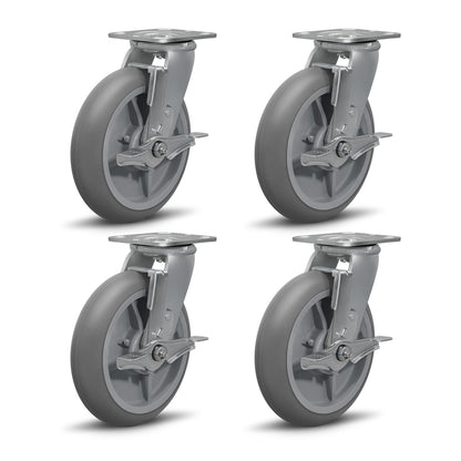Thermoplastic Rubber Wheels(Crown Tread) -Heavy Duty Caster Wheels for Furniture Platform Trucks Workbench