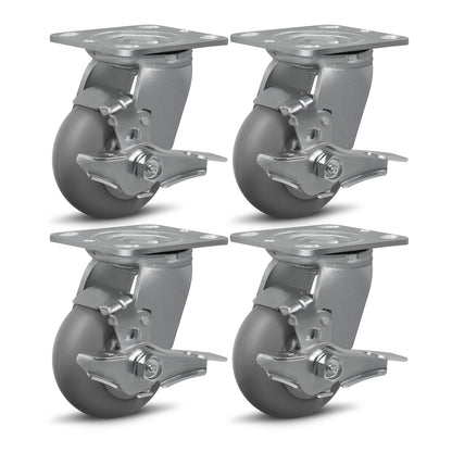 Thermoplastic Rubber Wheels(Crown Tread) -Heavy Duty Caster Wheels for Furniture Platform Trucks Workbench