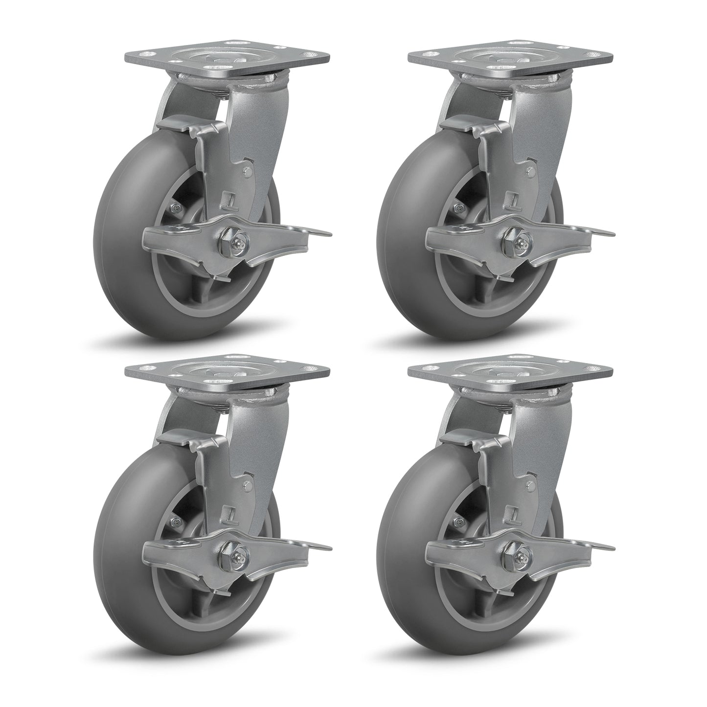 Thermoplastic Rubber Wheels(Crown Tread) -Heavy Duty Caster Wheels for Furniture Platform Trucks Workbench