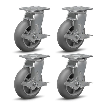 Thermoplastic Rubber Wheels(Crown Tread) -Heavy Duty Caster Wheels for Furniture Platform Trucks Workbench