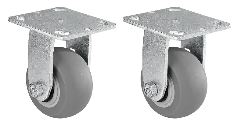 Thermoplastic Rubber Wheels(Crown Tread) -Heavy Duty Caster Wheels for Furniture Platform Trucks Workbench Total 2000 LB Capacity