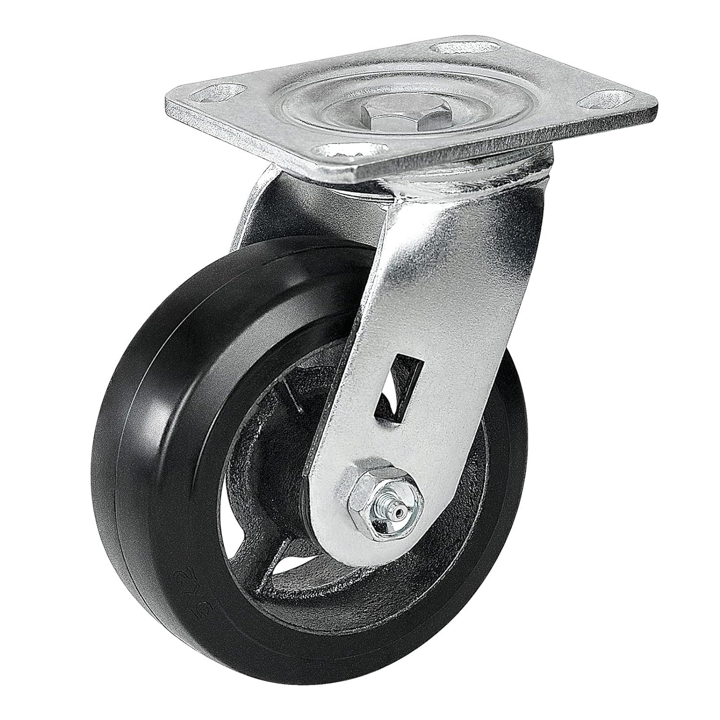 Rubber-Cast Iron Caster Wheels 700 lb Capacity for Heavy-Duty Mobility