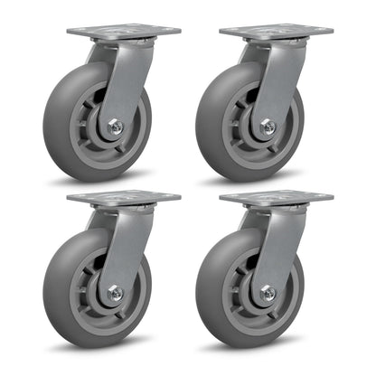 Thermoplastic Rubber Wheels(Crown Tread) -Heavy Duty Caster Wheels for Furniture Platform Trucks Workbench
