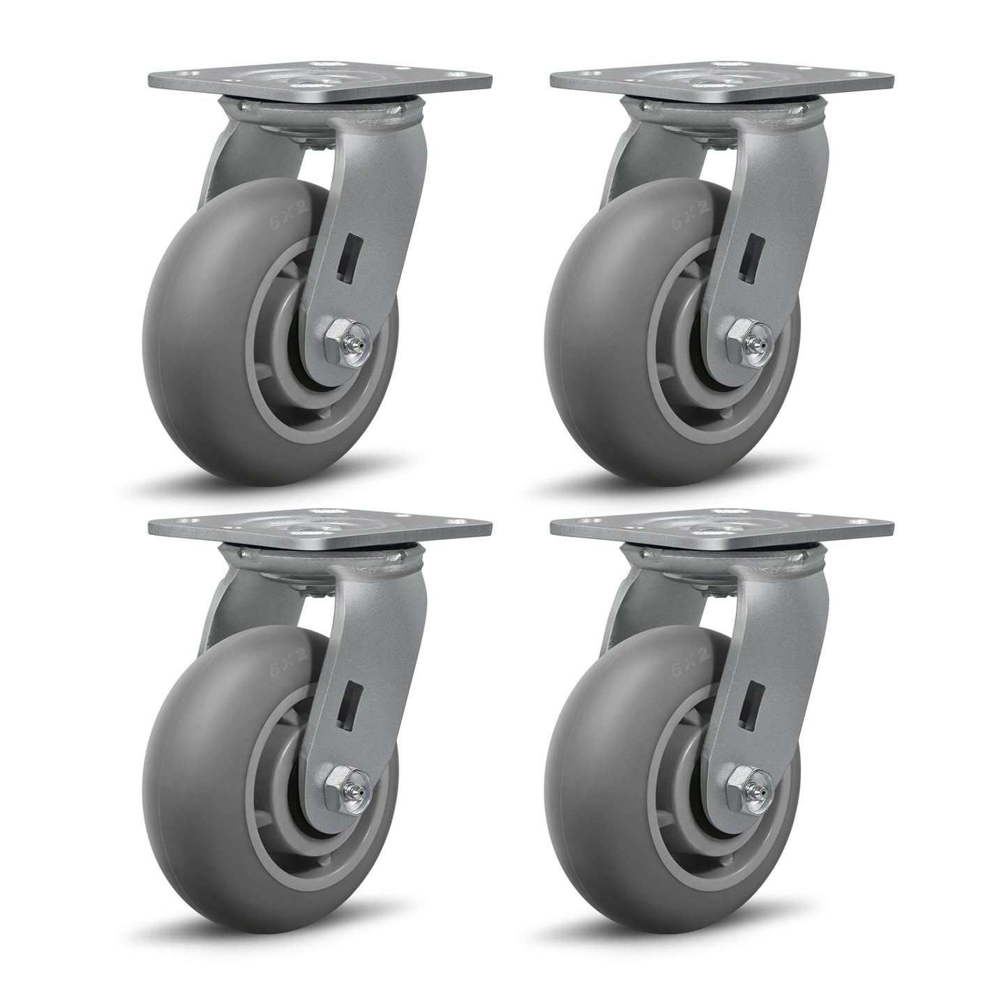 Thermoplastic Rubber Wheels(Crown Tread) -Heavy Duty Caster Wheels for Furniture Platform Trucks Workbench