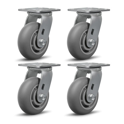 Thermoplastic Rubber Wheels(Crown Tread) -Heavy Duty Caster Wheels for Furniture Platform Trucks Workbench