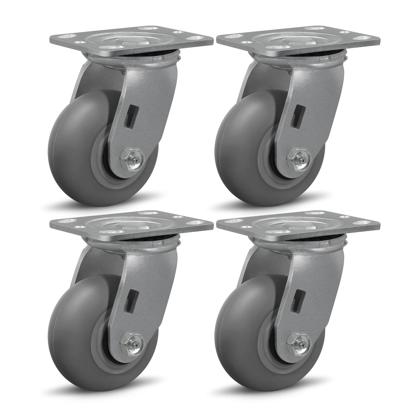 Thermoplastic Rubber Wheels(Crown Tread) -Heavy Duty Caster Wheels for Furniture Platform Trucks Workbench