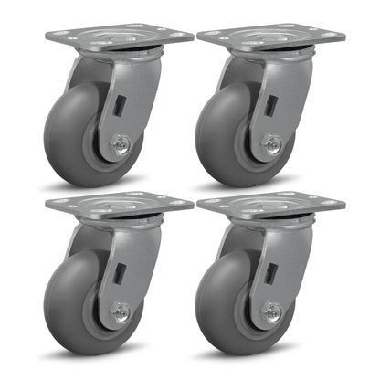 Thermoplastic Rubber Wheels(Crown Tread) -Heavy Duty Caster Wheels for Furniture Platform Trucks Workbench