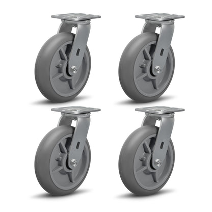 Thermoplastic Rubber Wheels(Crown Tread) -Heavy Duty Caster Wheels for Furniture Platform Trucks Workbench