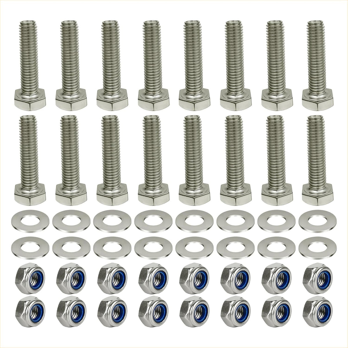 3/8"-1/2" Hex Lag Screw Kit for Caster Installation, 16 Lag Screws, Heavy Duty Zinc-Plated Wood Screws, Fits One Complete Set of 4 Plate Casters for Wood Workbenches, Carts & Furniture（4 Set）