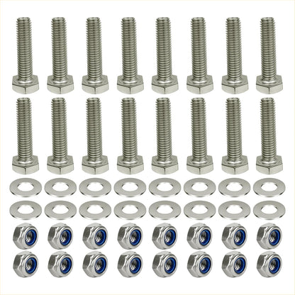 3/8"-1/2" Hex Lag Screw Kit for Caster Installation, 16 Lag Screws, Heavy Duty Zinc-Plated Wood Screws, Fits One Complete Set of 4 Plate Casters for Wood Workbenches, Carts & Furniture（4 Set）