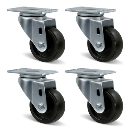 Casters, Heavy Duty Casters, Polyolefin Caster Wheels for Cart Furniture,Capacity up to 250lbs-350lbs per caster.