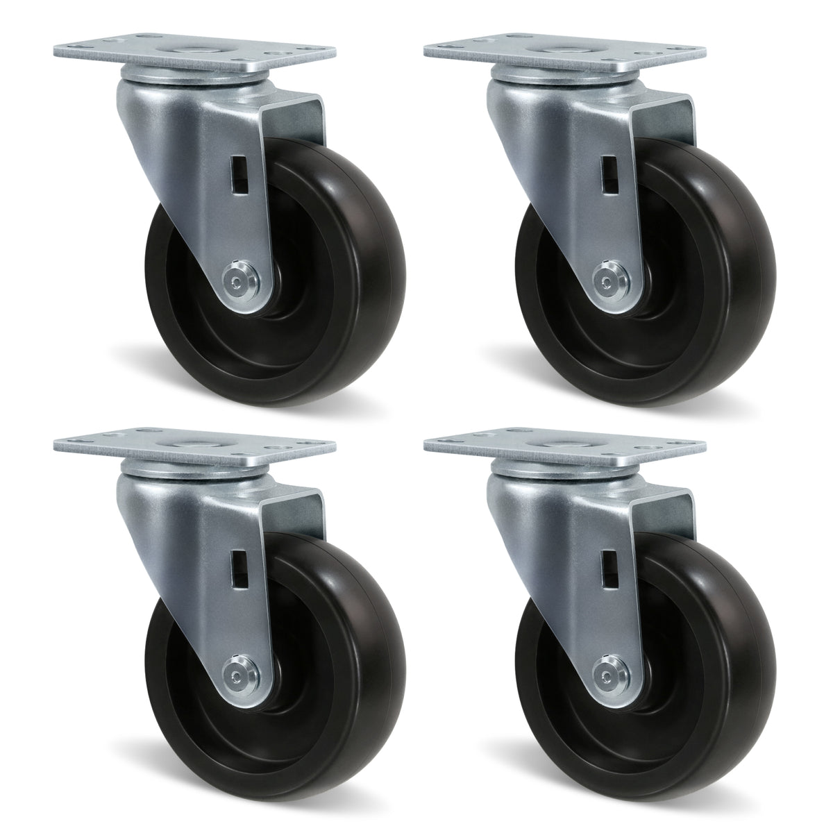 Casters, Heavy Duty Casters, Polyolefin Caster Wheels for Cart Furniture,Capacity up to 250lbs-350lbs per caster.