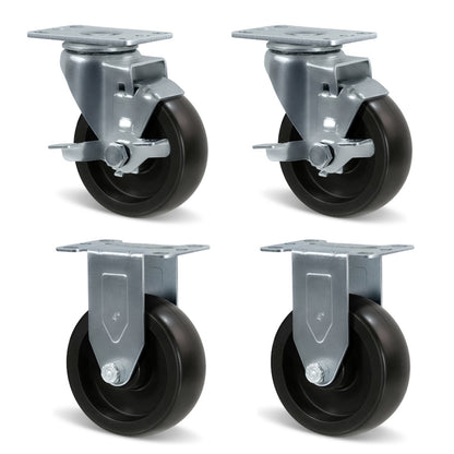 Casters, Heavy Duty Casters, Polyolefin Caster Wheels for Cart Furniture,Capacity up to 250lbs-350lbs per caster.