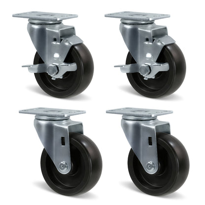 Casters, Heavy Duty Casters, Polyolefin Caster Wheels for Cart Furniture,Capacity up to 250lbs-350lbs per caster.