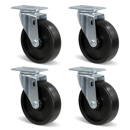 Casters, Heavy Duty Casters, Polyolefin Caster Wheels for Cart Furniture,Capacity up to 250lbs-350lbs per caster.
