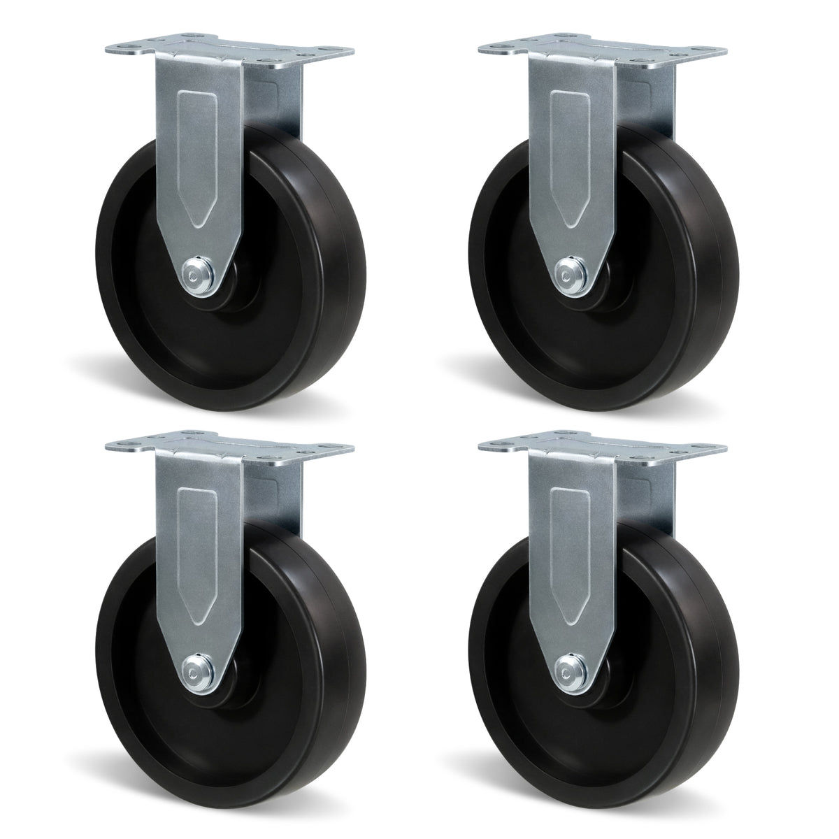 Casters, Heavy Duty Casters, Polyolefin Caster Wheels for Cart Furniture,Capacity up to 250lbs-350lbs per caster.