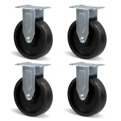 Casters, Heavy Duty Casters, Polyolefin Caster Wheels for Cart Furniture,Capacity up to 250lbs-350lbs per caster.