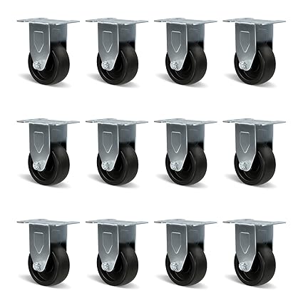 Polyolefin Heavy Duty Caster Wheels with Brake,Rigid,Swivel, Set of 4 Loading Capacity 1000LB Total for Cart Furniture