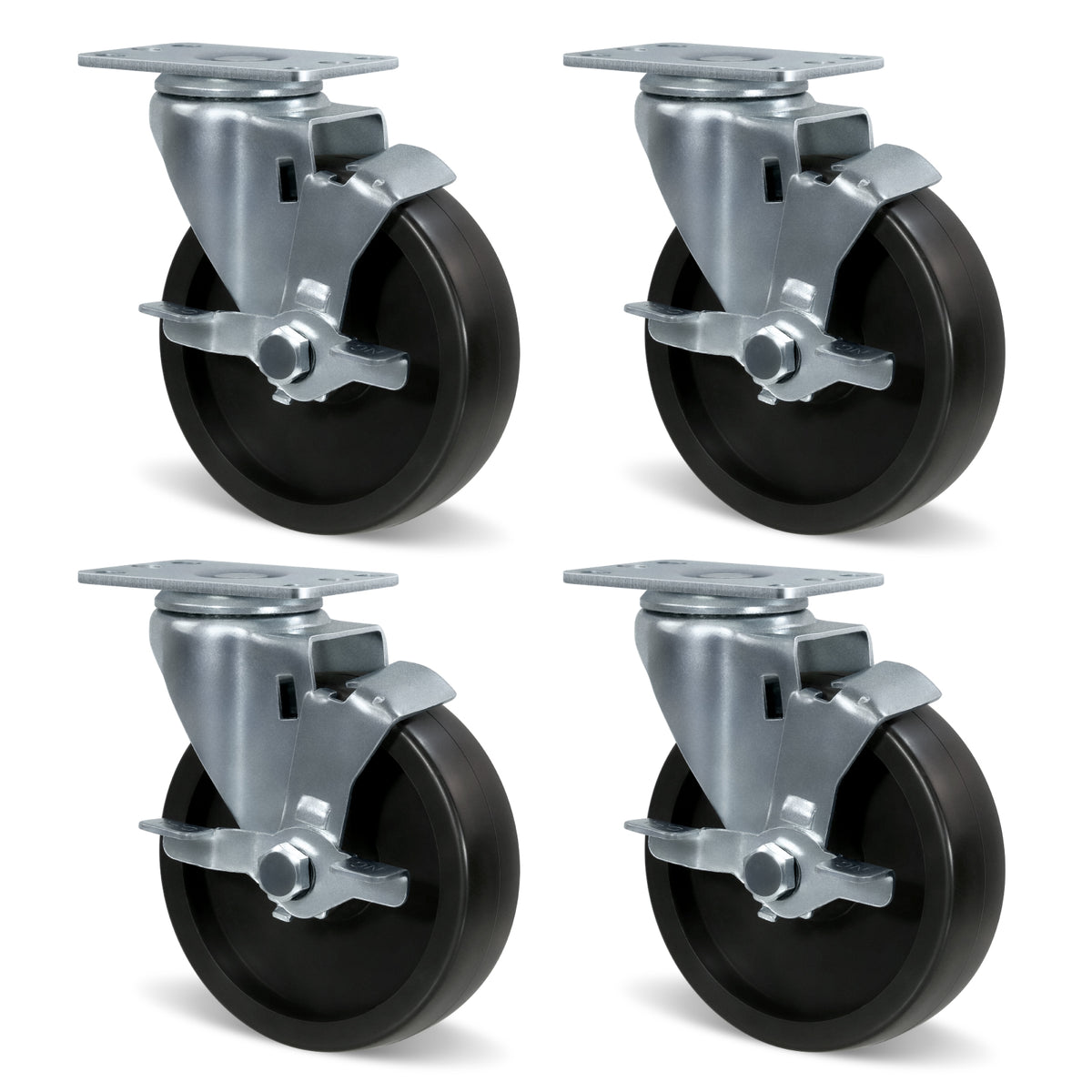 Casters, Heavy Duty Casters, Polyolefin Caster Wheels for Cart Furniture,Capacity up to 250lbs-350lbs per caster.