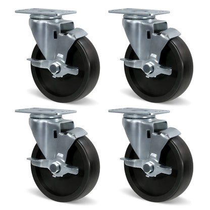 Casters, Heavy Duty Casters, Polyolefin Caster Wheels for Cart Furniture,Capacity up to 250lbs-350lbs per caster.