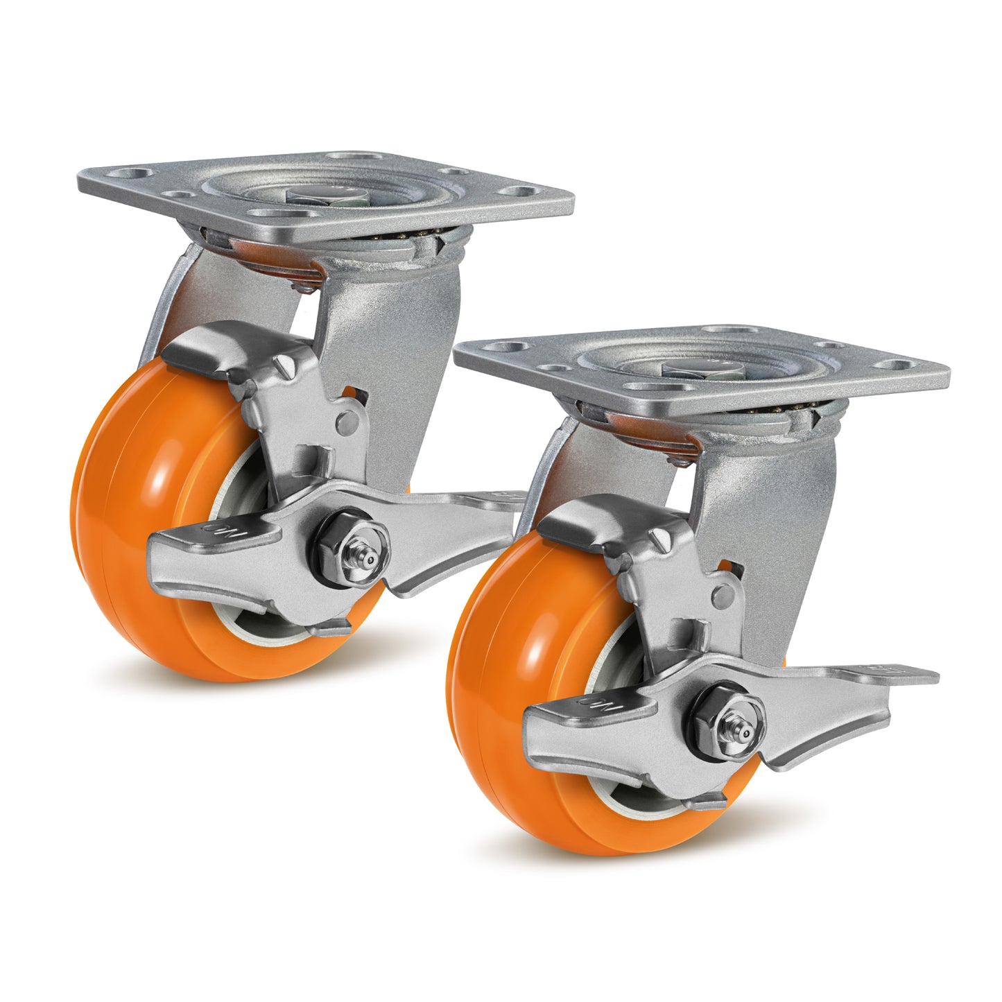 Crowned Tread Aluminum Core Thickened Polyurethane Casters for Industrial Swivel Caster Wheels for Cart Toolbox
