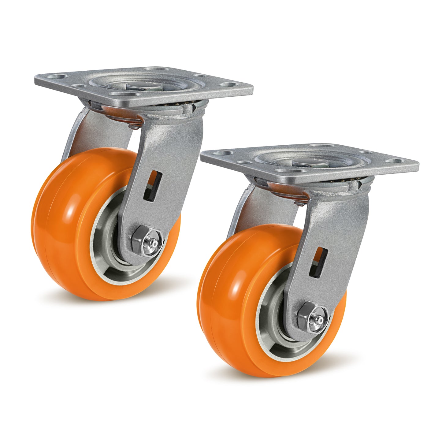 Crowned Tread Aluminum Core Thickened Polyurethane Casters for Industrial Swivel Caster Wheels for Cart Toolbox