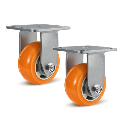 Crowned Tread Aluminum Core Thickened Polyurethane Casters for Industrial Swivel Caster Wheels for Cart Toolbox