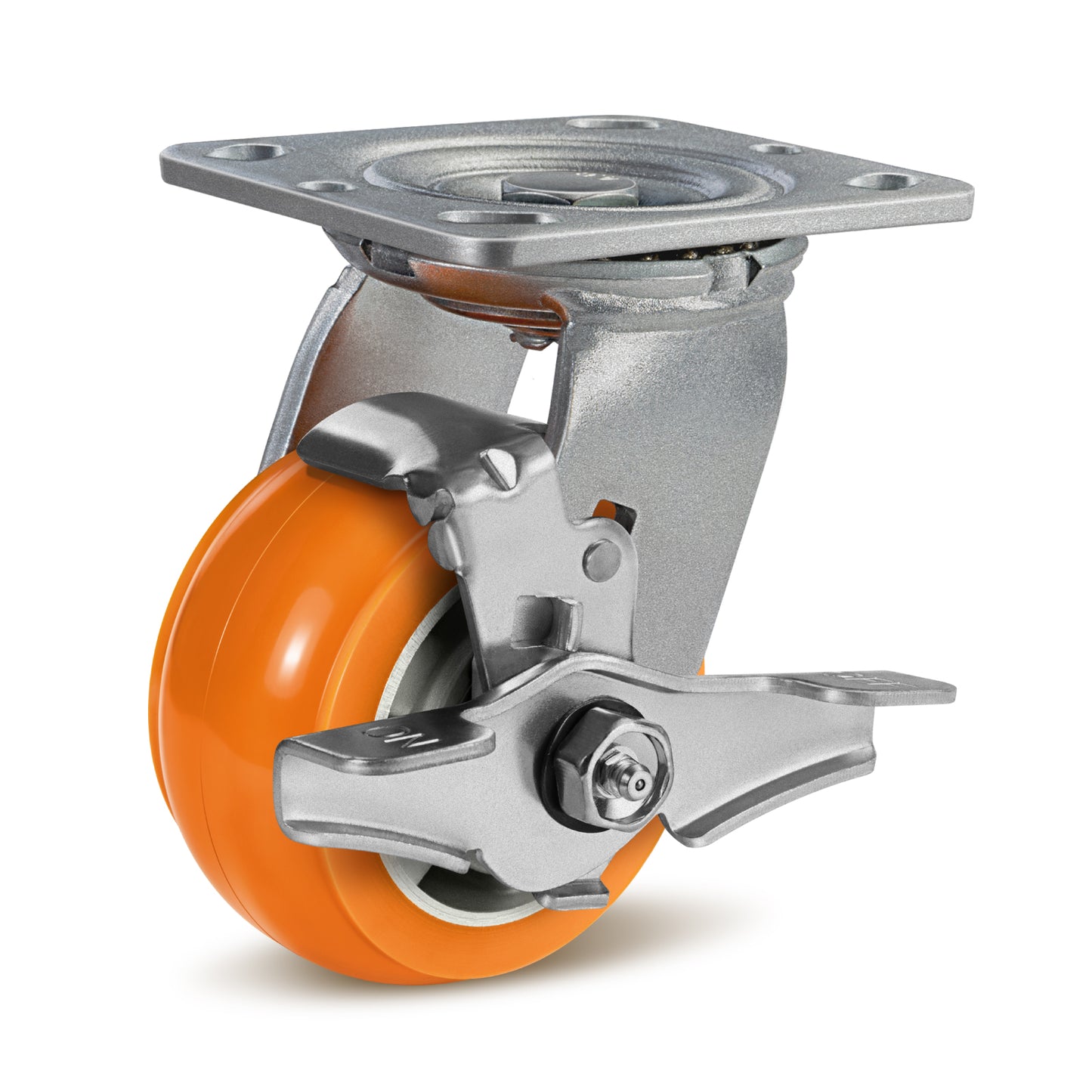 Crowned Tread Aluminum Core Thickened Polyurethane Casters for Industrial Swivel Caster Wheels for Cart Toolbox