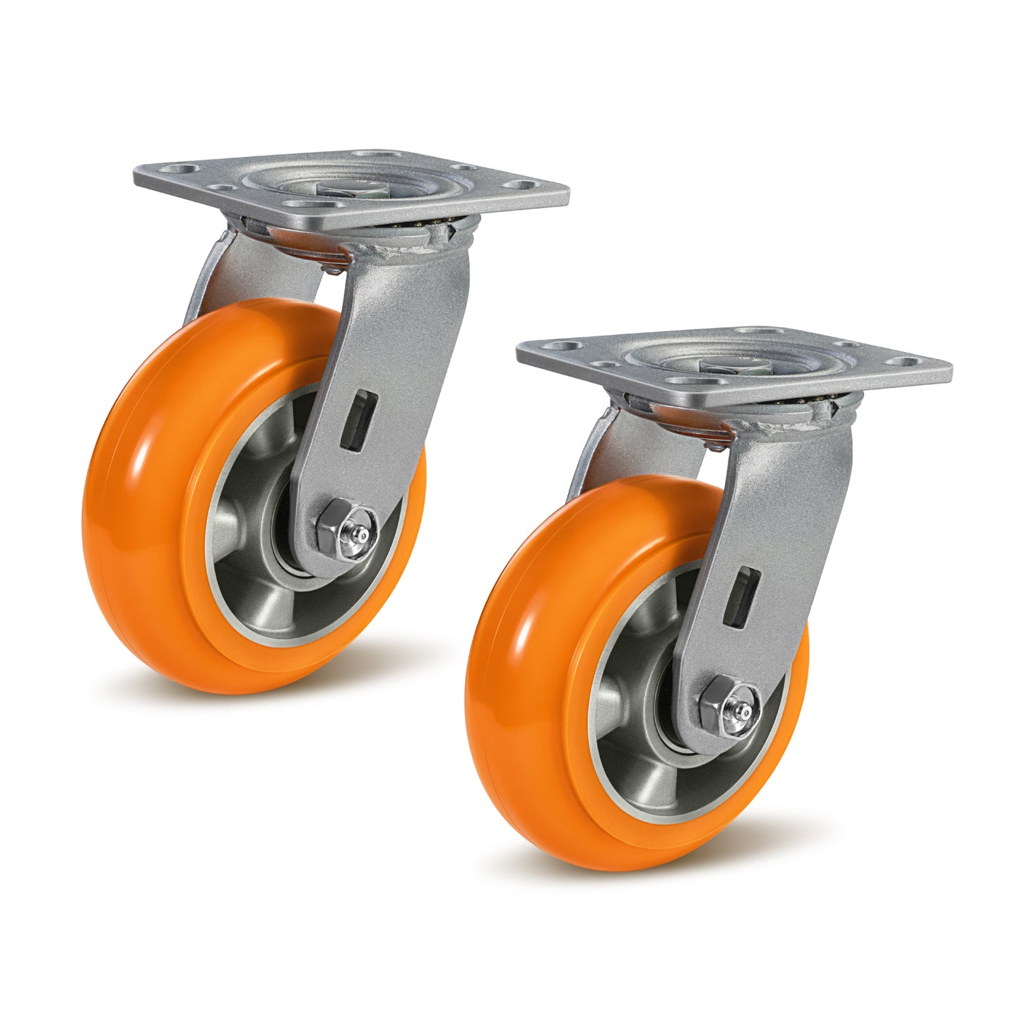 Crowned Tread Aluminum Core Thickened Polyurethane Casters for Industrial Swivel Caster Wheels for Cart Toolbox