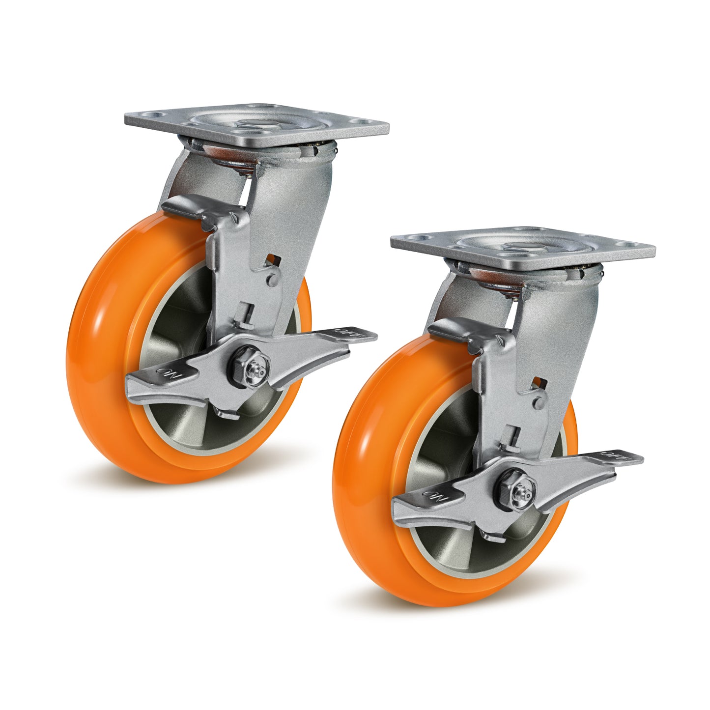 Crowned Tread Aluminum Core Thickened Polyurethane Casters for Industrial Swivel Caster Wheels for Cart Toolbox