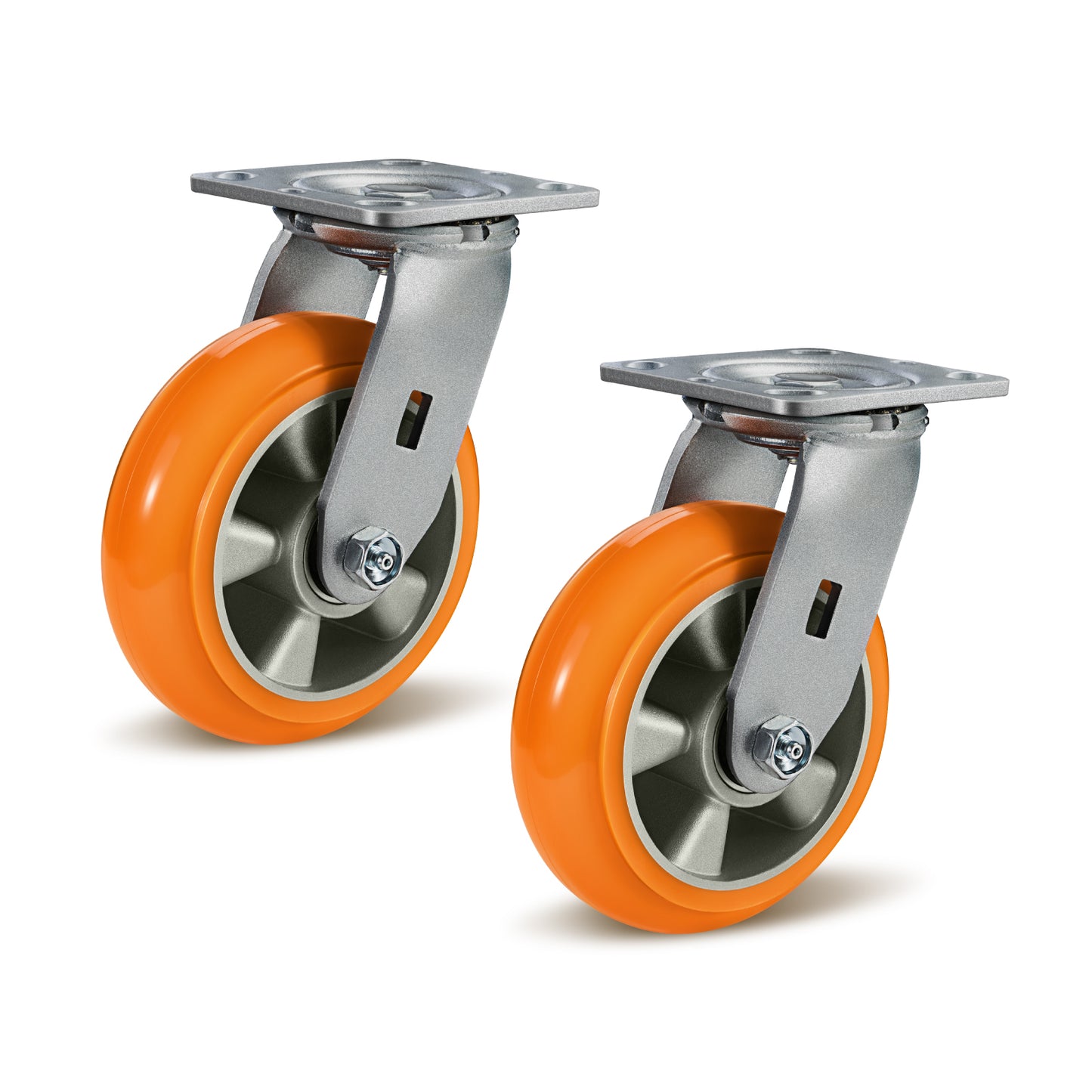 Crowned Tread Aluminum Core Thickened Polyurethane Casters for Industrial Swivel Caster Wheels for Cart Toolbox