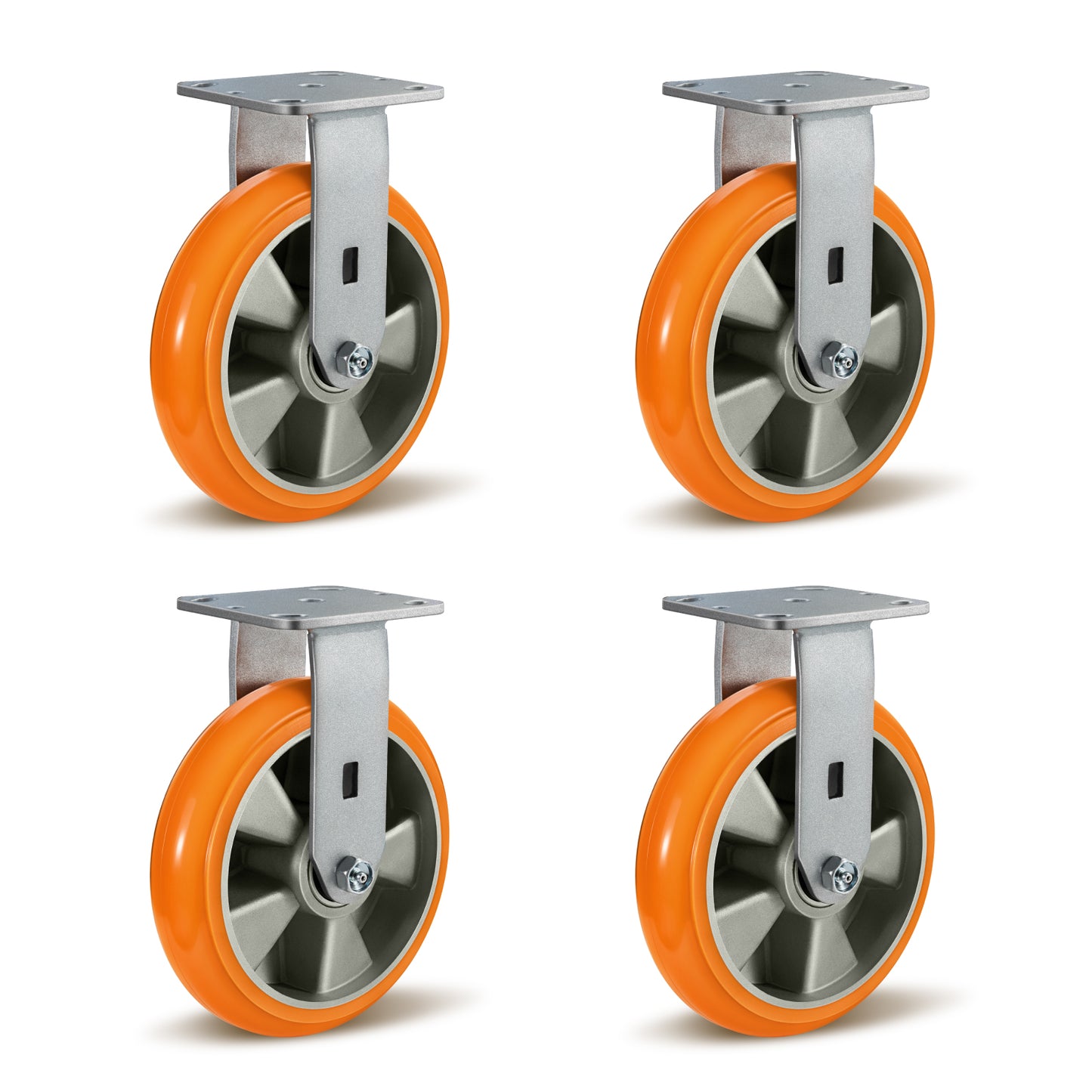 Crowned Tread Aluminum Core Thickened Polyurethane Casters for Industrial Swivel Caster Wheels for Cart Toolbox