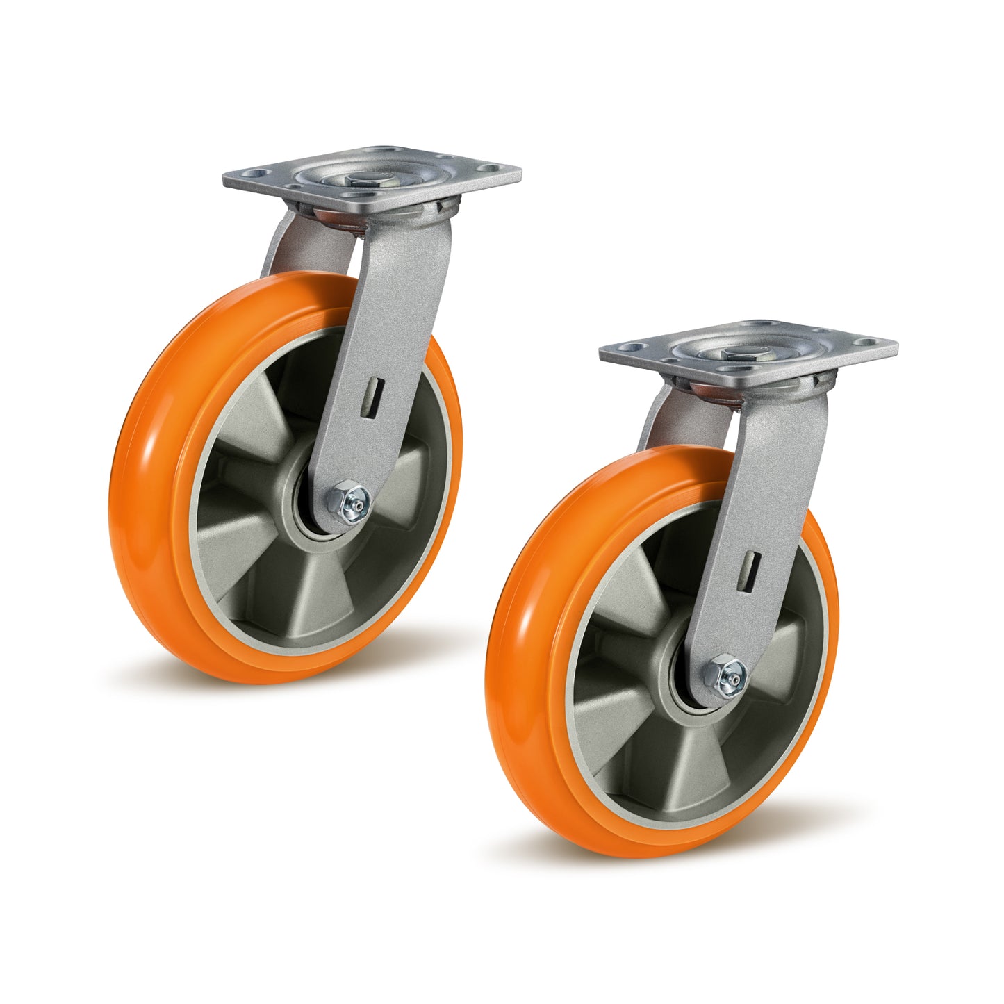 Crowned Tread Aluminum Core Thickened Polyurethane Casters for Industrial Swivel Caster Wheels for Cart Toolbox