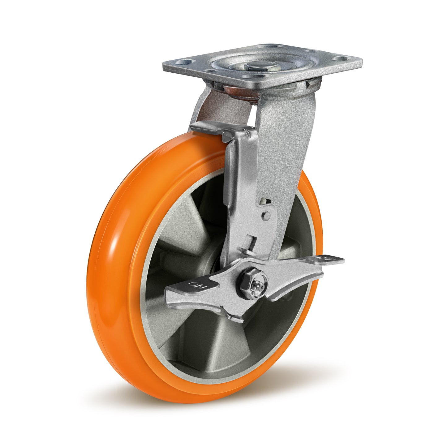 Crowned Tread Aluminum Core Thickened Polyurethane Casters for Industrial Swivel Caster Wheels for Cart Toolbox