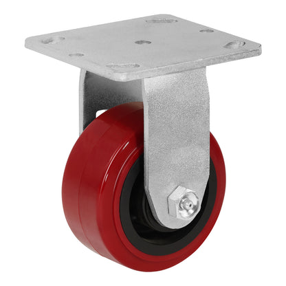 Polyurethane Tread on Polypropylene Core (RED) Heavy Duty Casters with 1200lbs Capacity, Widely Used in Platform Trucks, Furniture, Workbench, Tool Box   You