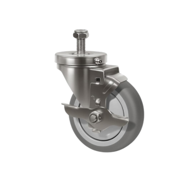 Stem Stainless Steel Caster Wheels, Anti-Corrosion Rubber Caster Wheels for Hospitals Food Labs