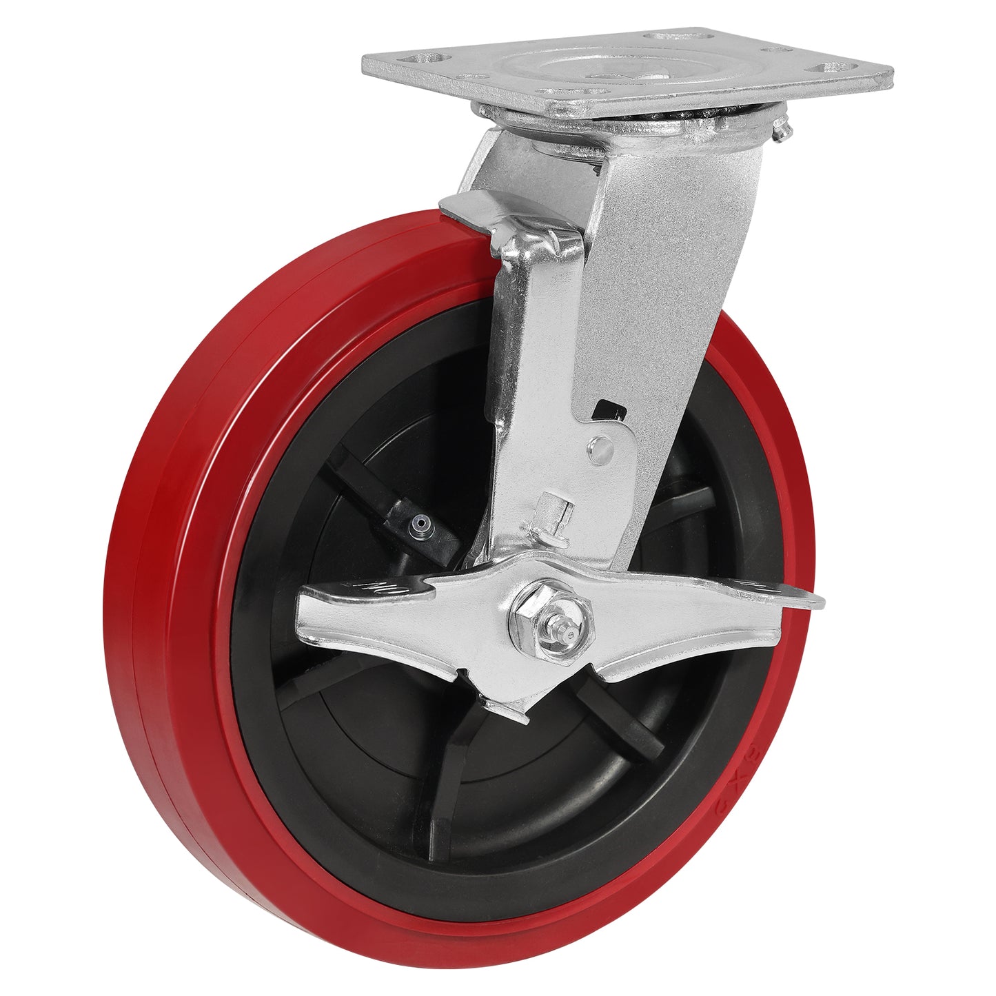 Polyurethane Tread on Polypropylene Core (RED) Heavy Duty Casters with 1200lbs Capacity, Widely Used in Platform Trucks, Furniture, Workbench, Tool Box   You